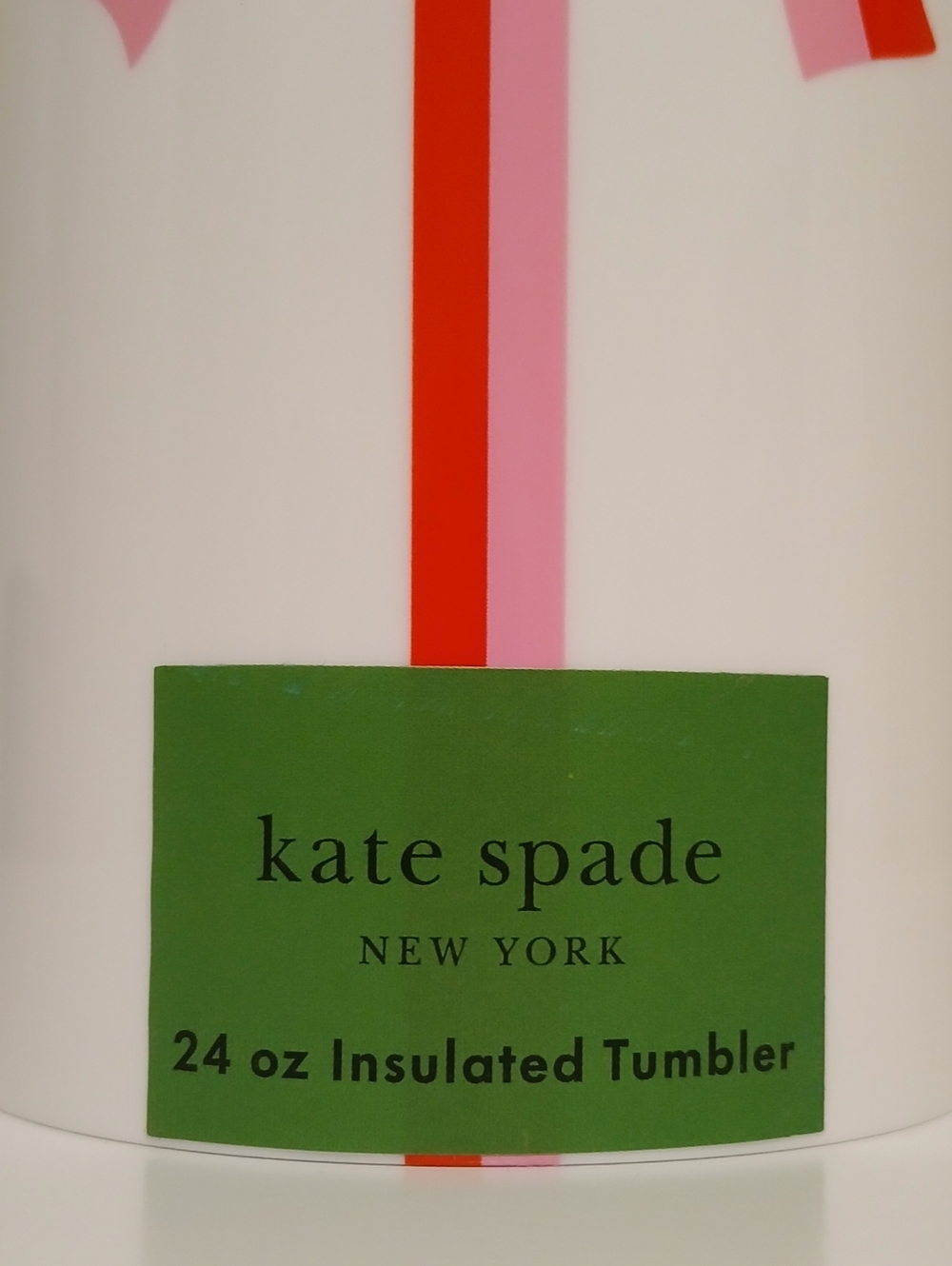 NWT Kate Spade Pink & Red Bow Tumbler With Straw - Picture 10 of 10